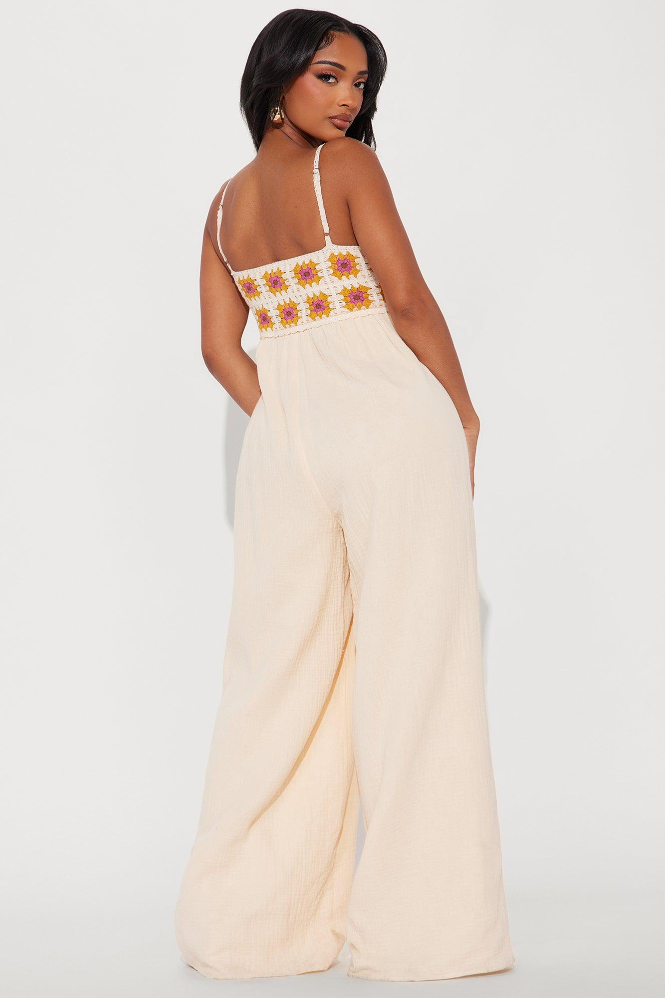 Walks On The Beach Jumpsuit - Cream/combo Product Image