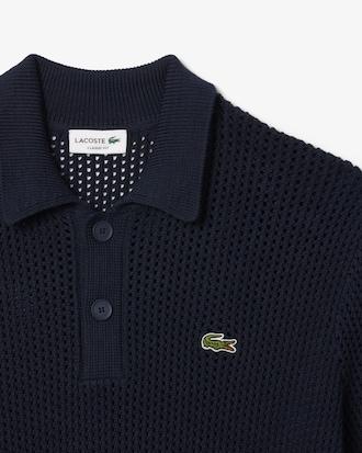 Men's Short Sleeve Heavy Cotton Polo Sweater Product Image