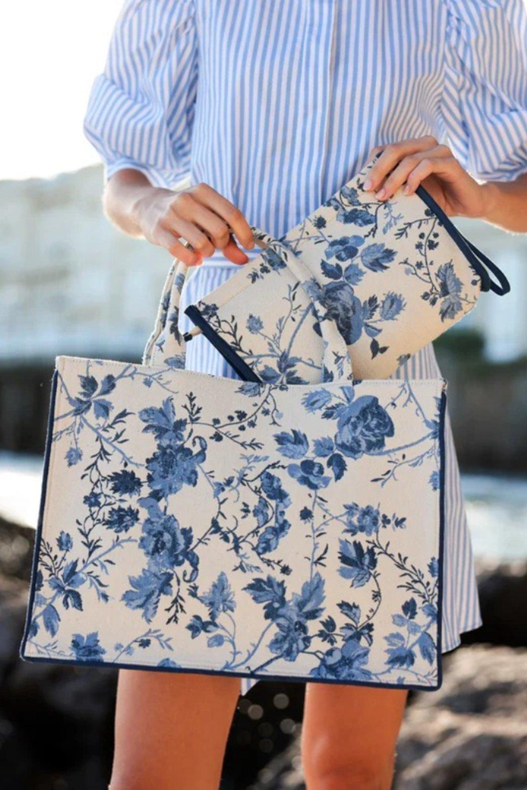 BLUE FLORAL TOTE Product Image