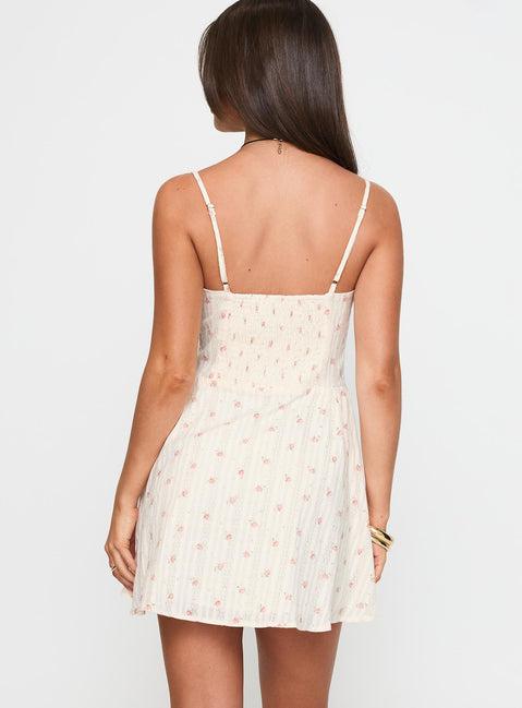 Toulouse Mini Dress Cream / Floral Product Image