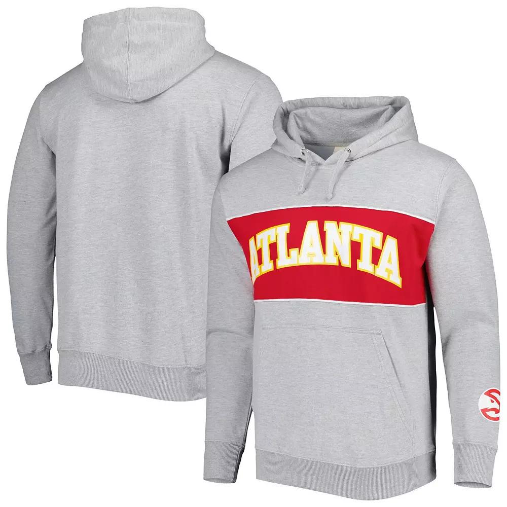 Men's Fanatics Branded Heather Gray Atlanta Hawks Wordmark French Terry Pullover Hoodie,  Product Image