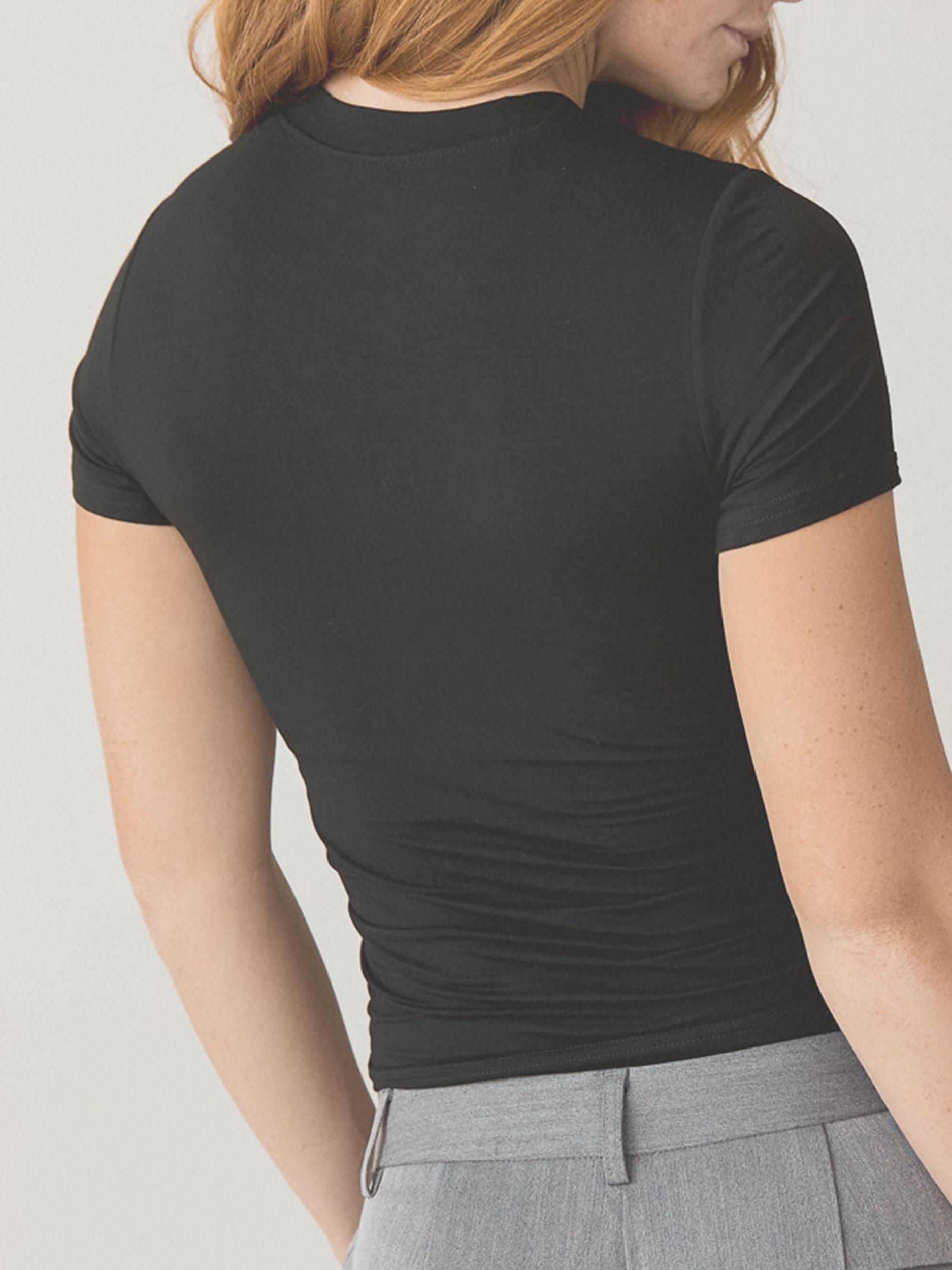 Solid Crew Neck Braless T-Shirt Product Image