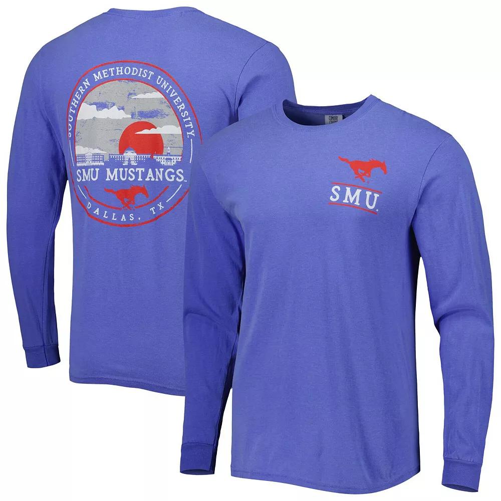 Men's Royal SMU Mustangs Circle Campus Scene Long Sleeve T-Shirt,  Product Image