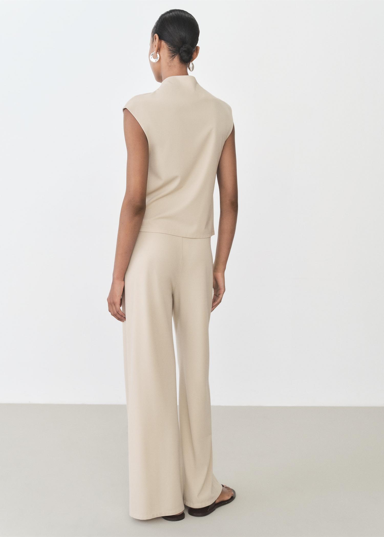 Wide-leg pants with elastic waist - Women | MANGO USA Product Image