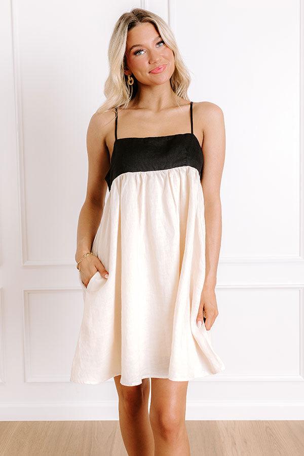 Block Party Chic Color Block Mini Dress in Cream Product Image