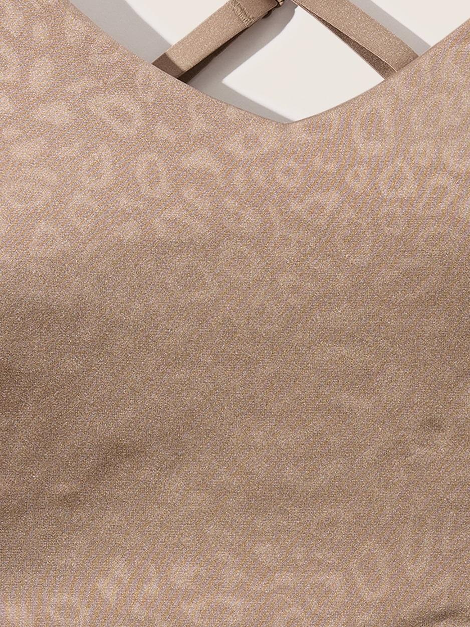 Elation V-Neck Embossed Longline Sports Bra A-C Product Image