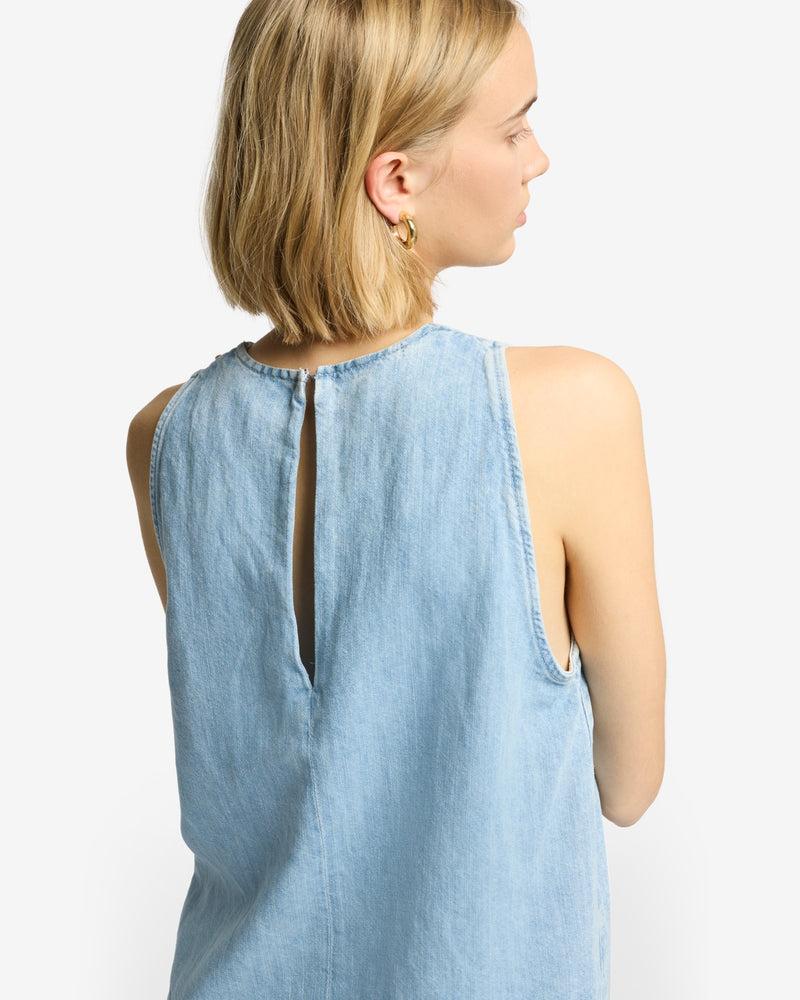 Indigo Linen Sleeveless Top Product Image