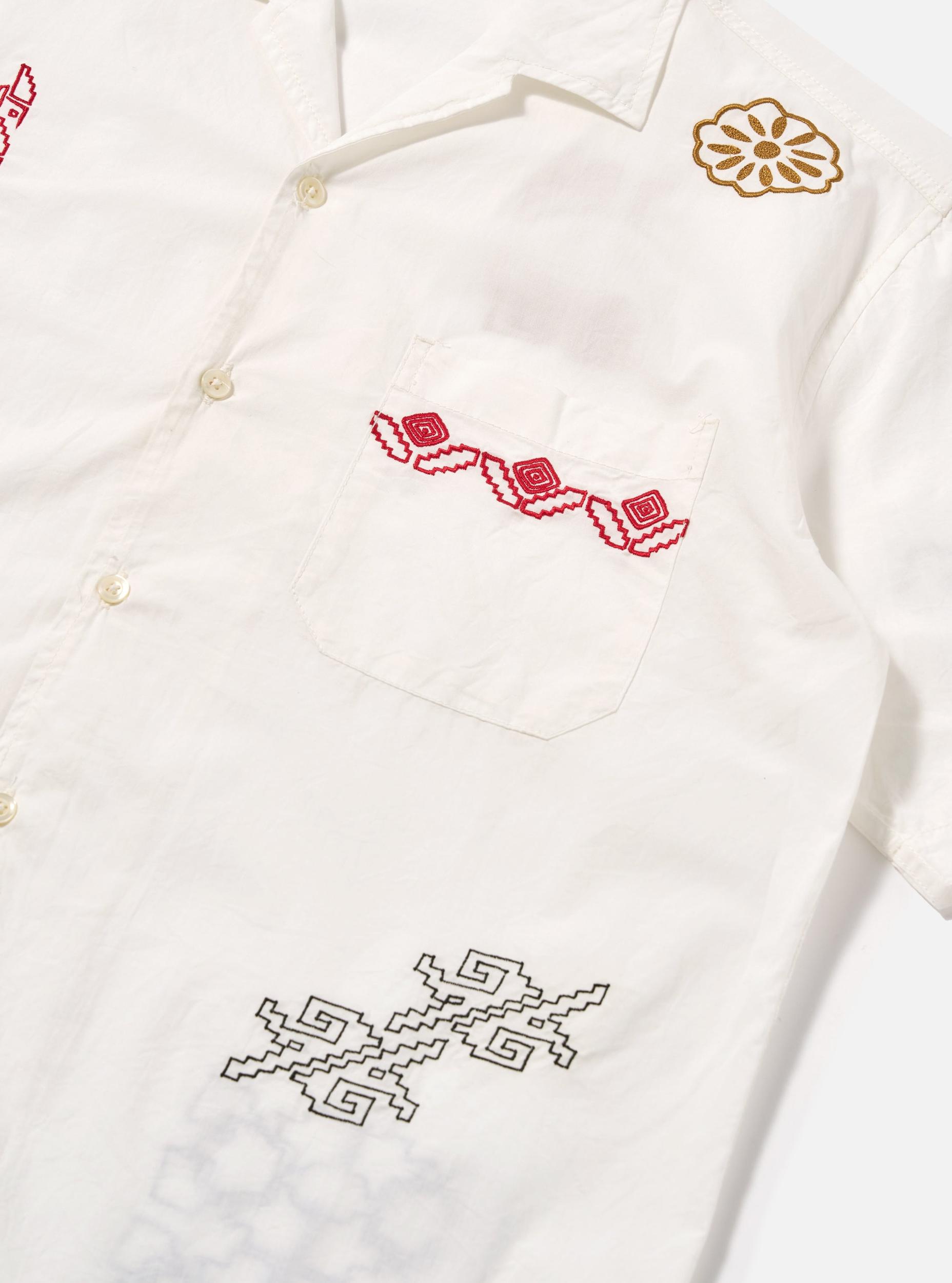 Universal Works Minari Shirt in Embroidered Ecru Poplin Product Image