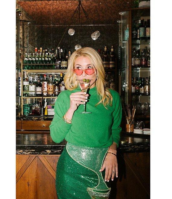 Antonio Melani x The Nat Note Naomi Embellished Martini Sequin Pencil Midi Skirt Product Image