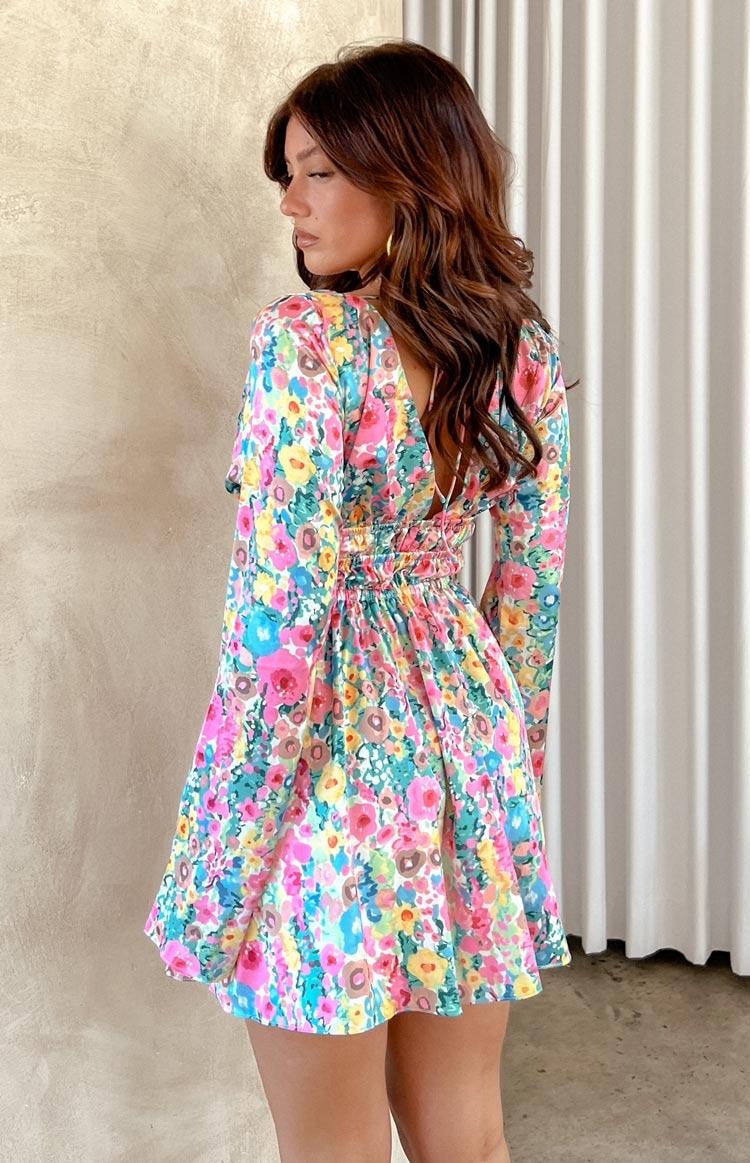 Genovia Floral Long Sleeve Mini Dress Product Image