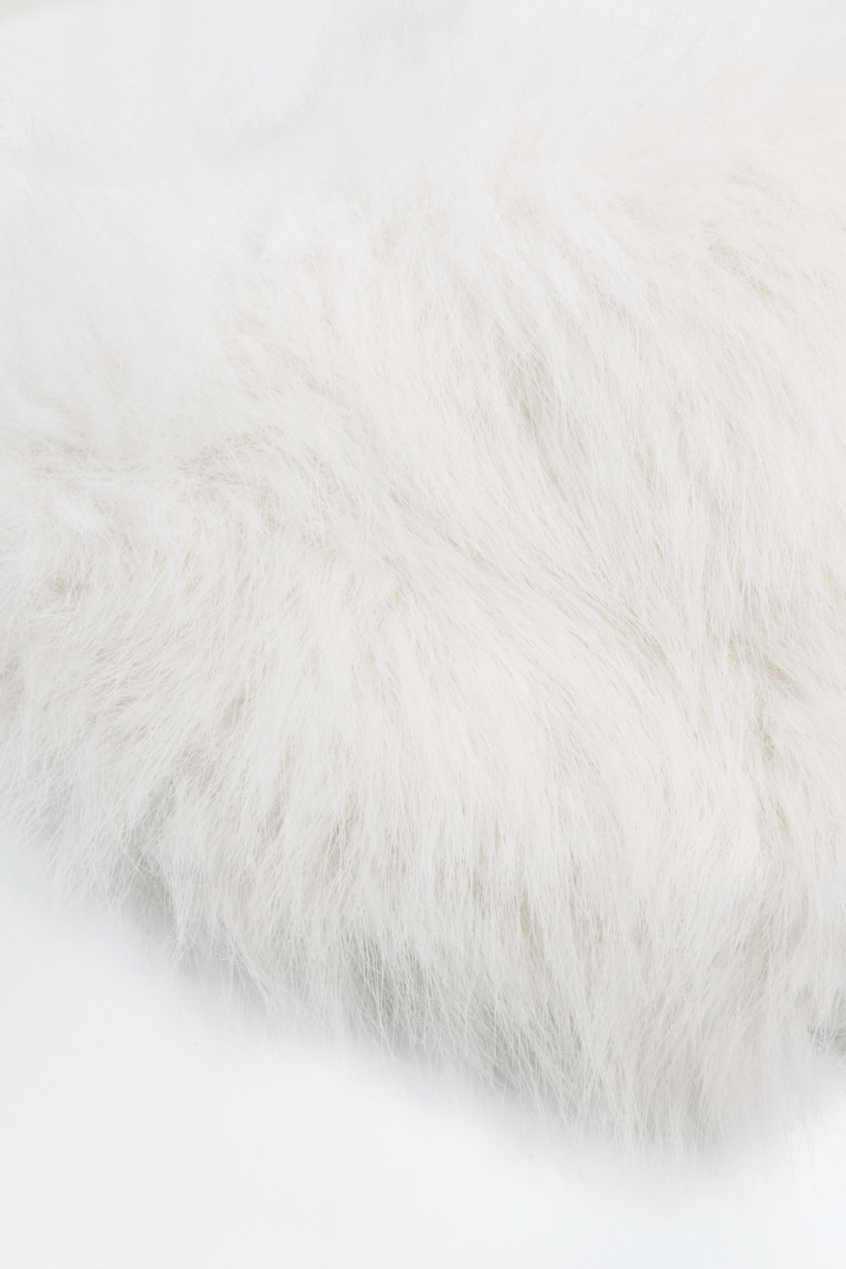 Faux Fur Triangle Bralette in White Product Image