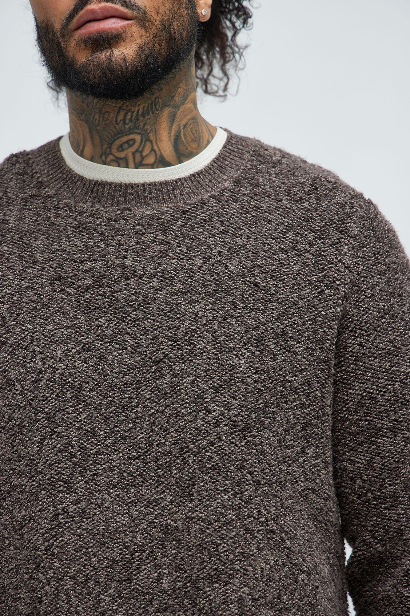 Fortnight Textured Sweater - Brown/combo Product Image