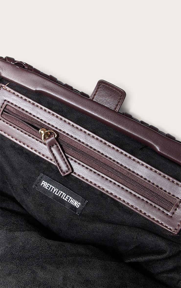 Premium Chocolate Oversized Hand Weave Clutch Bag Product Image