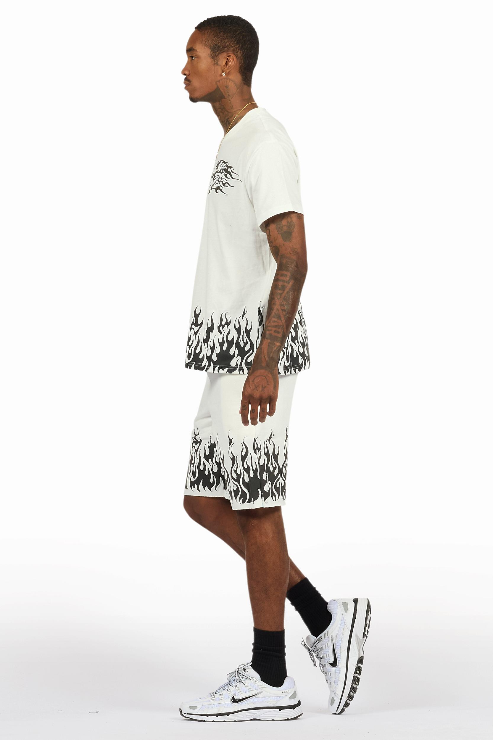 Bubble White T-Shirt/Short Set Male Product Image