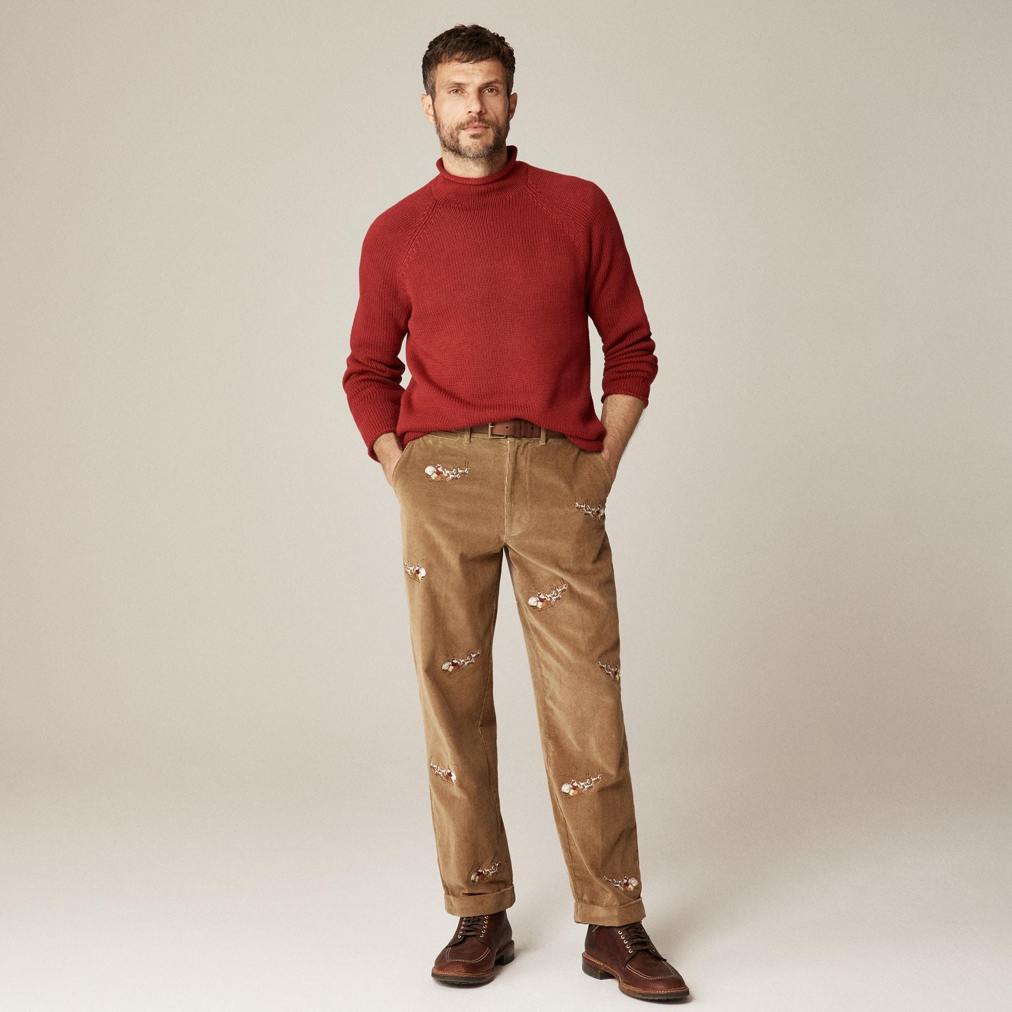 Relaxed-fit corduroy pant with Santa embroidery Product Image