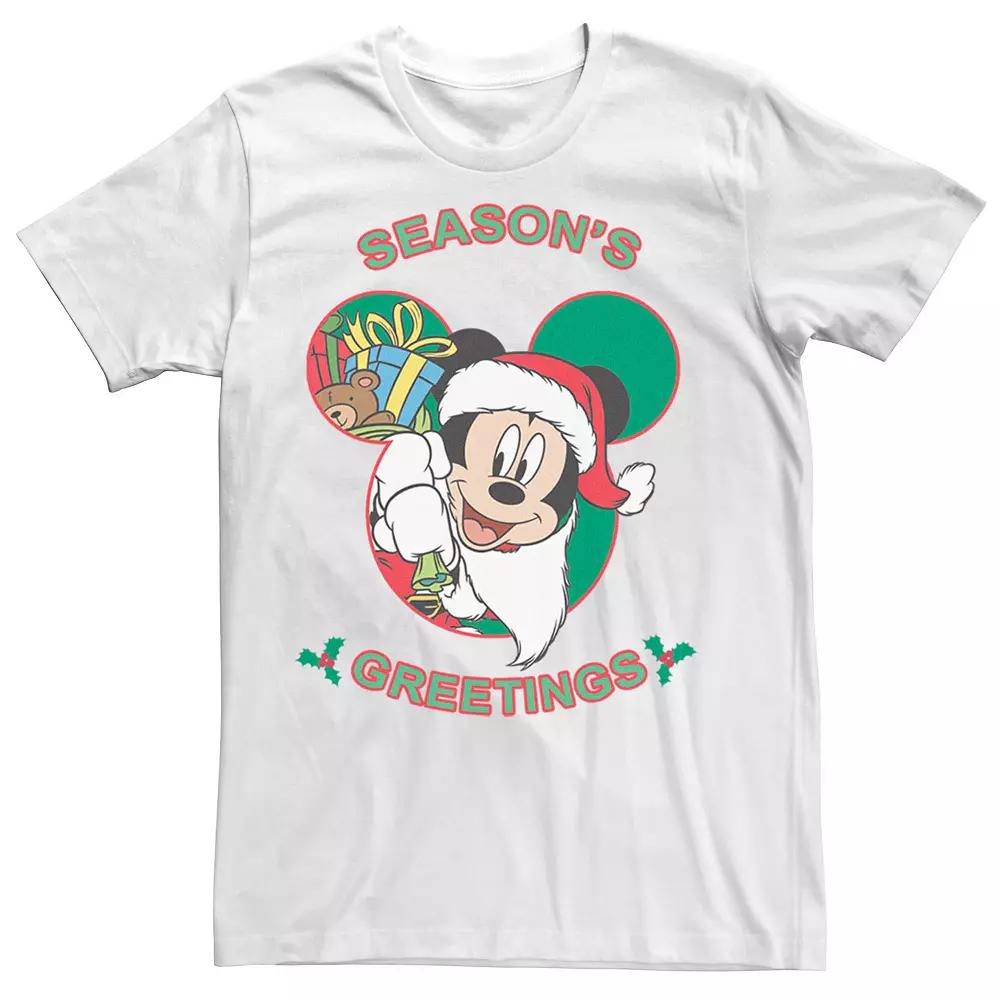 Disney's Mickey Mouse Season's Greetings Christmas Men's Tee, Size: Medium, White Product Image