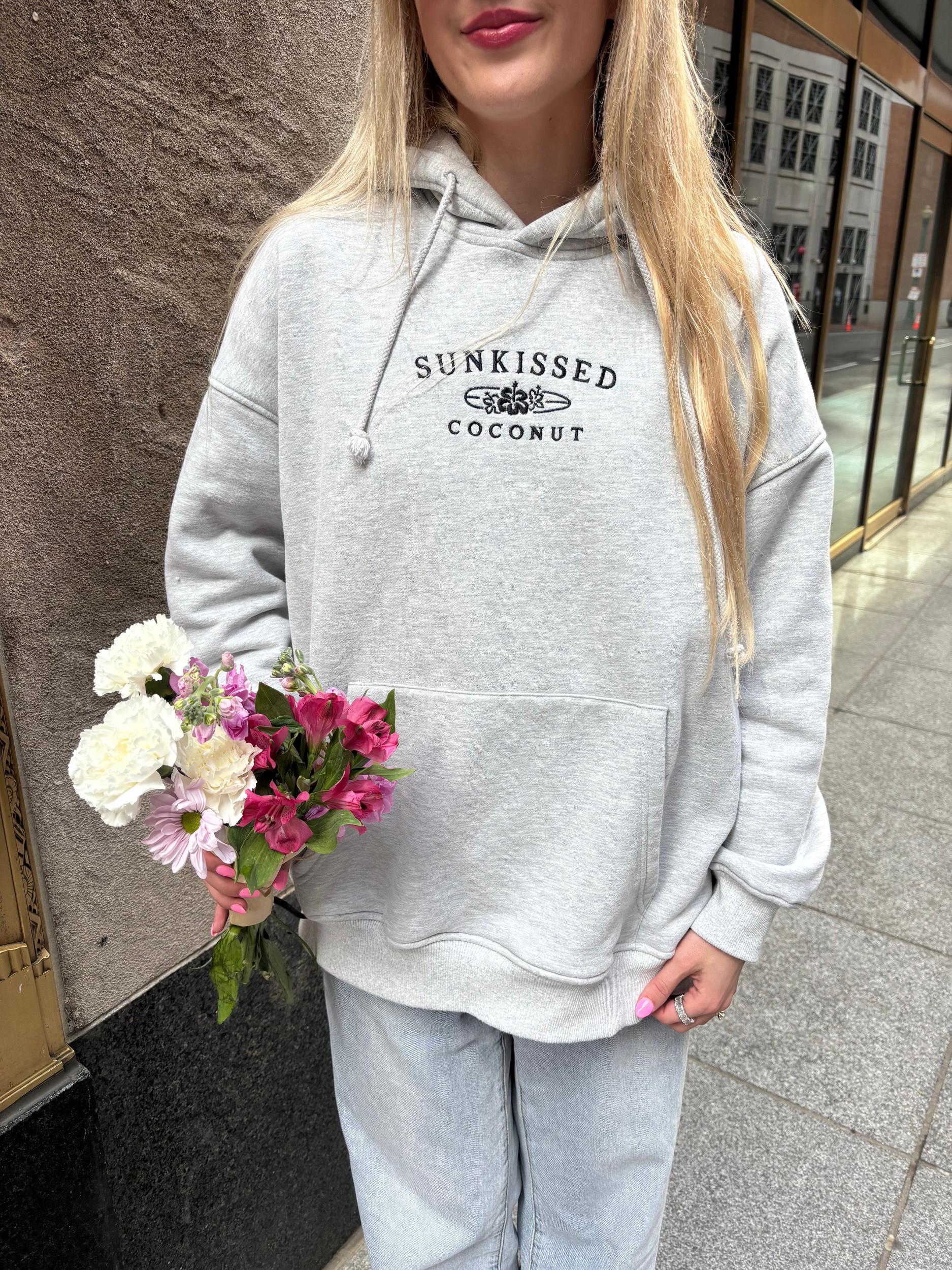 Afternoon Grey Sunkissedcoconut Embroider Hoodie Product Image