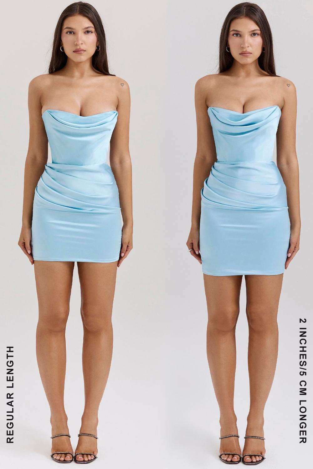 Odelle  ocean blue strapless mini dress Product Image
