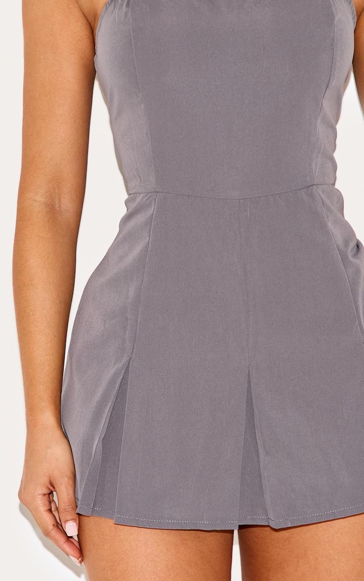 Petite Charcoal Woven Bandeau Fitted Romper Product Image