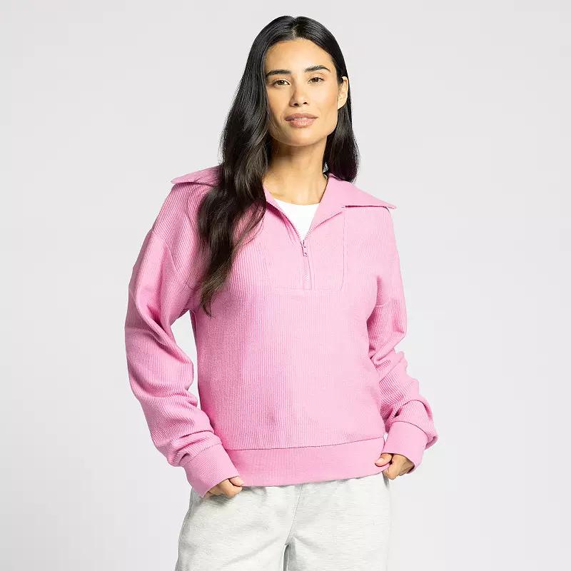 Women's Thread & Supply Cozy Half-Zip Long Sleeve Pullover, Size: XS, Light Pink Product Image