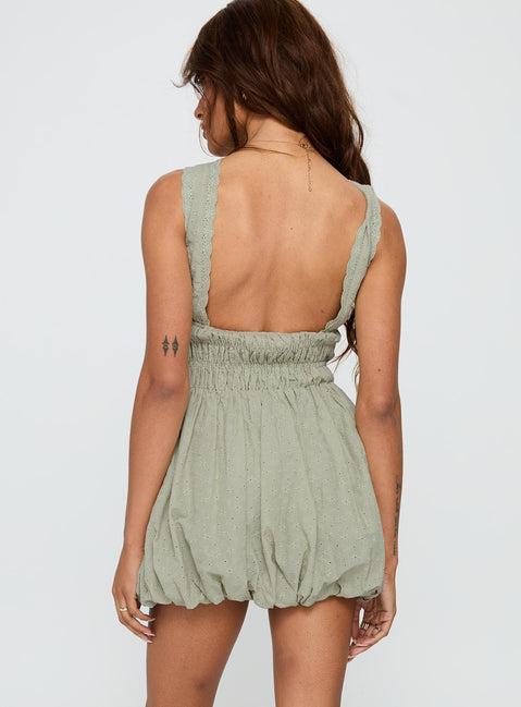 Vittoria Bubble Hem Mini Dress Sage Product Image