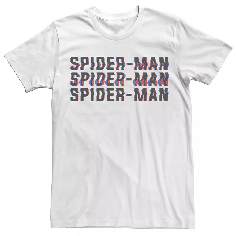 Men's Marvel Spider-Man Word Stack Distorted Logo Tee,  Product Image