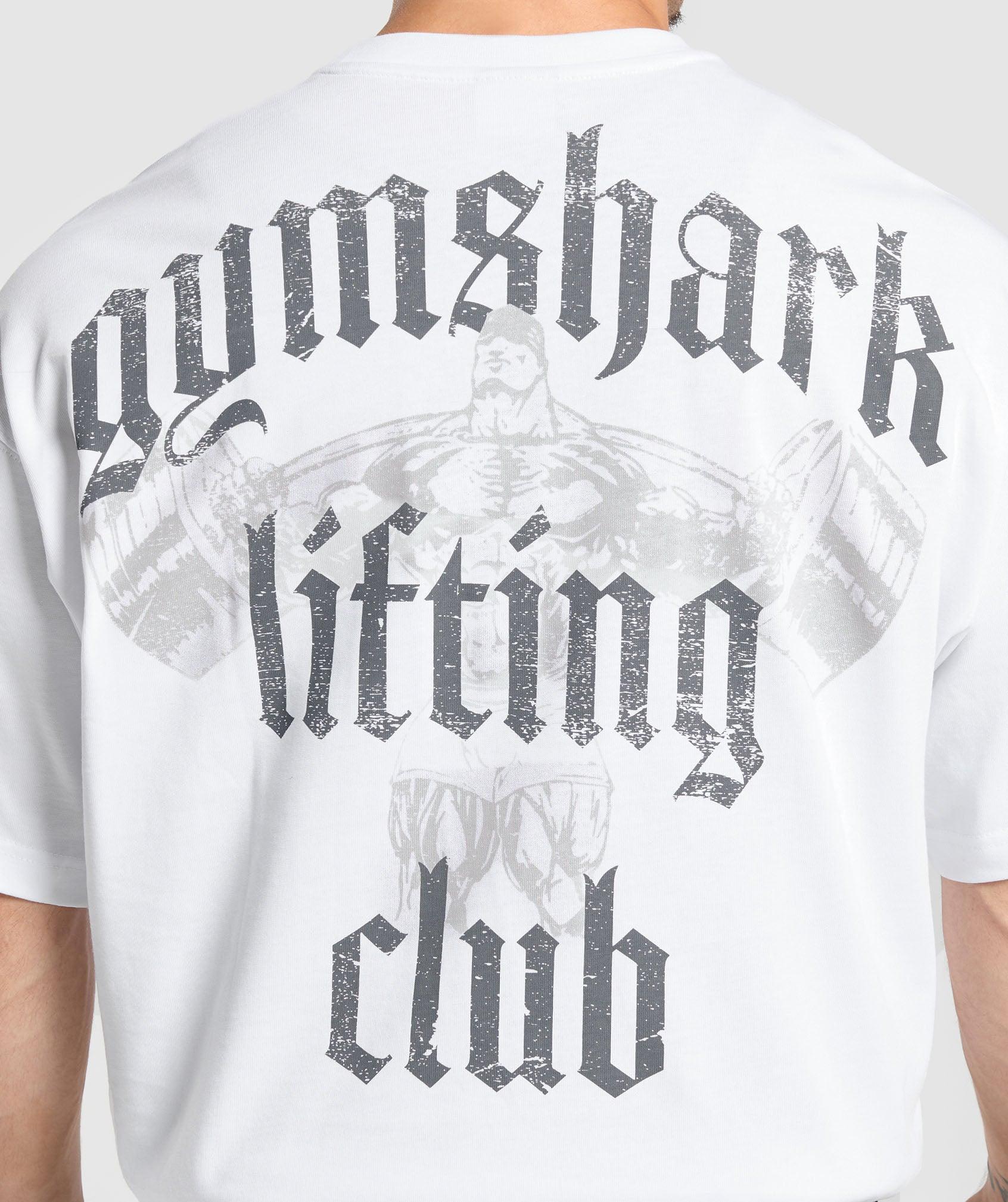 Gymshark Lifting Club T-Shirt - White/Pitch Grey Male Product Image