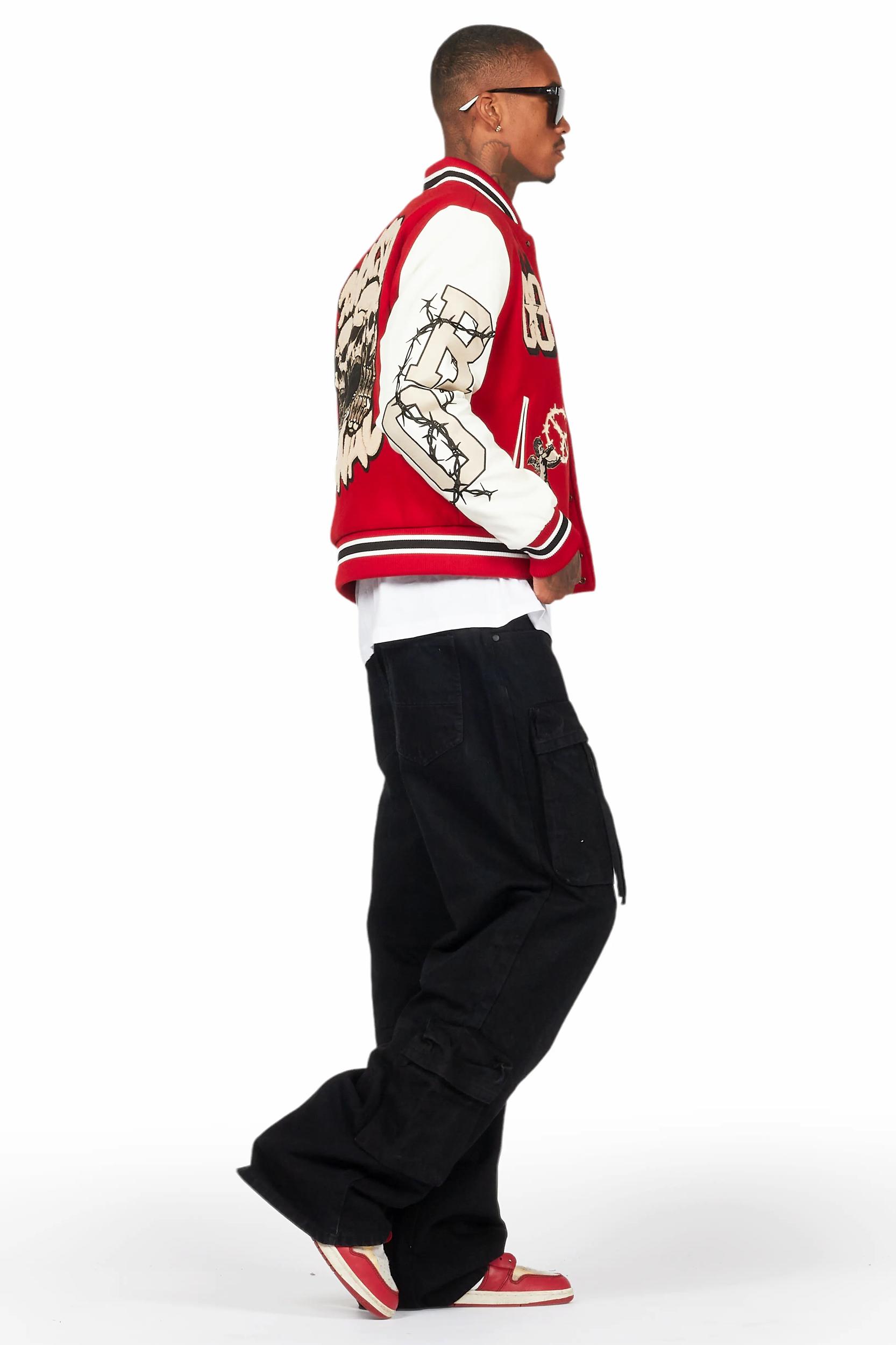 Rune Red Varsity Jacket Male Product Image