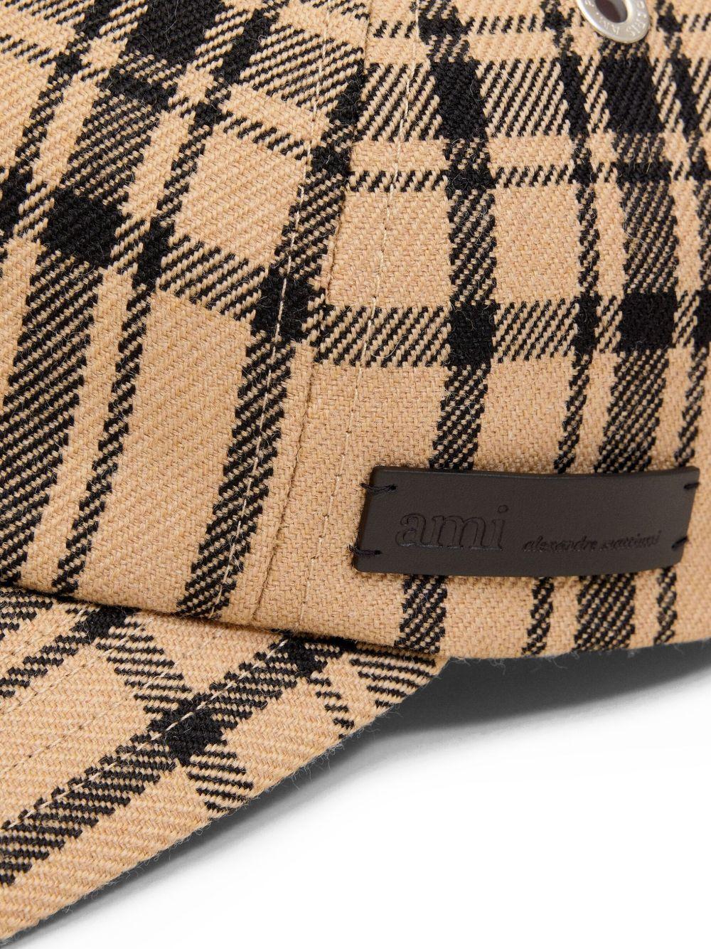 checked wool baseball cap Product Image