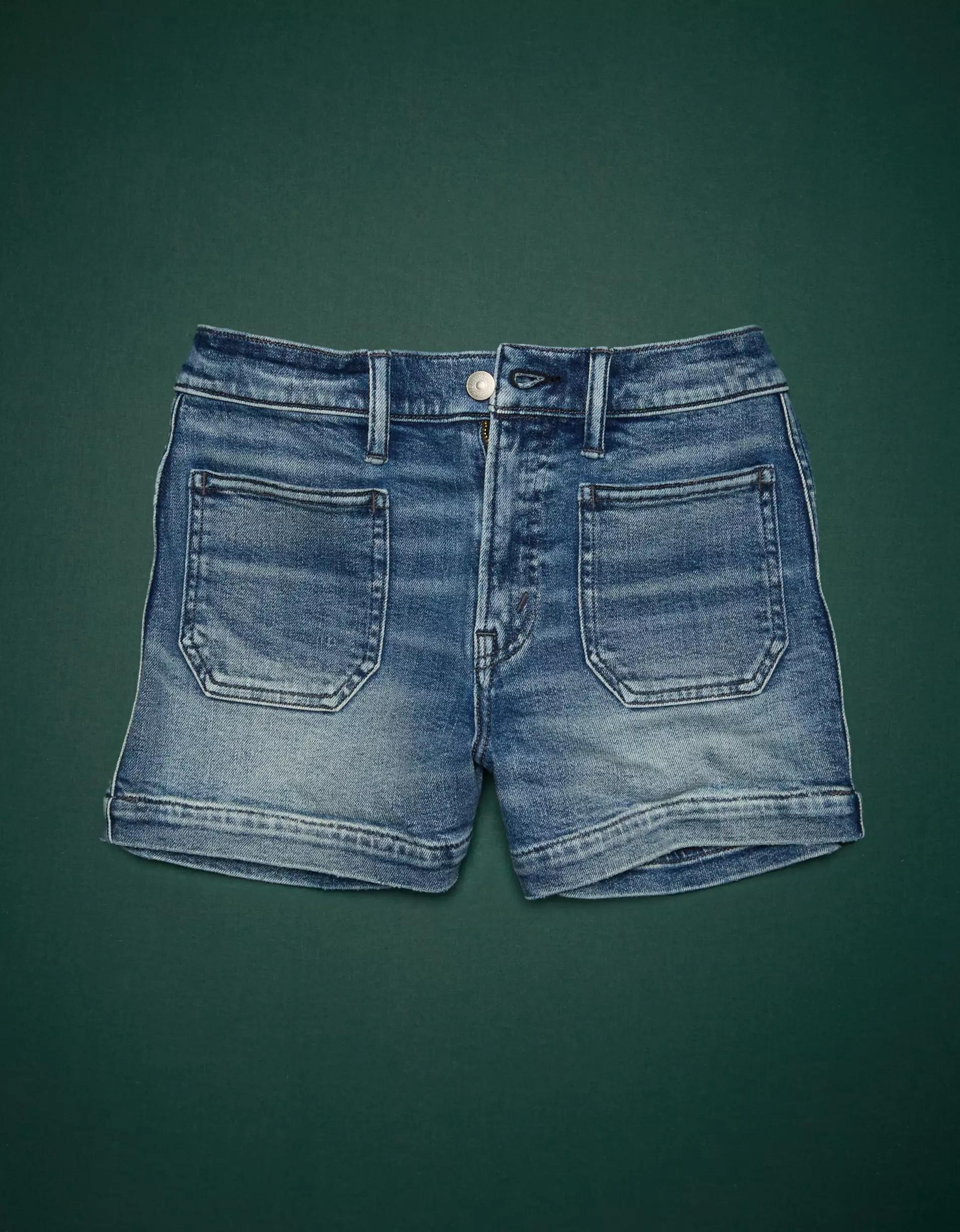 AE77 Premium High-Waisted Denim Short Product Image