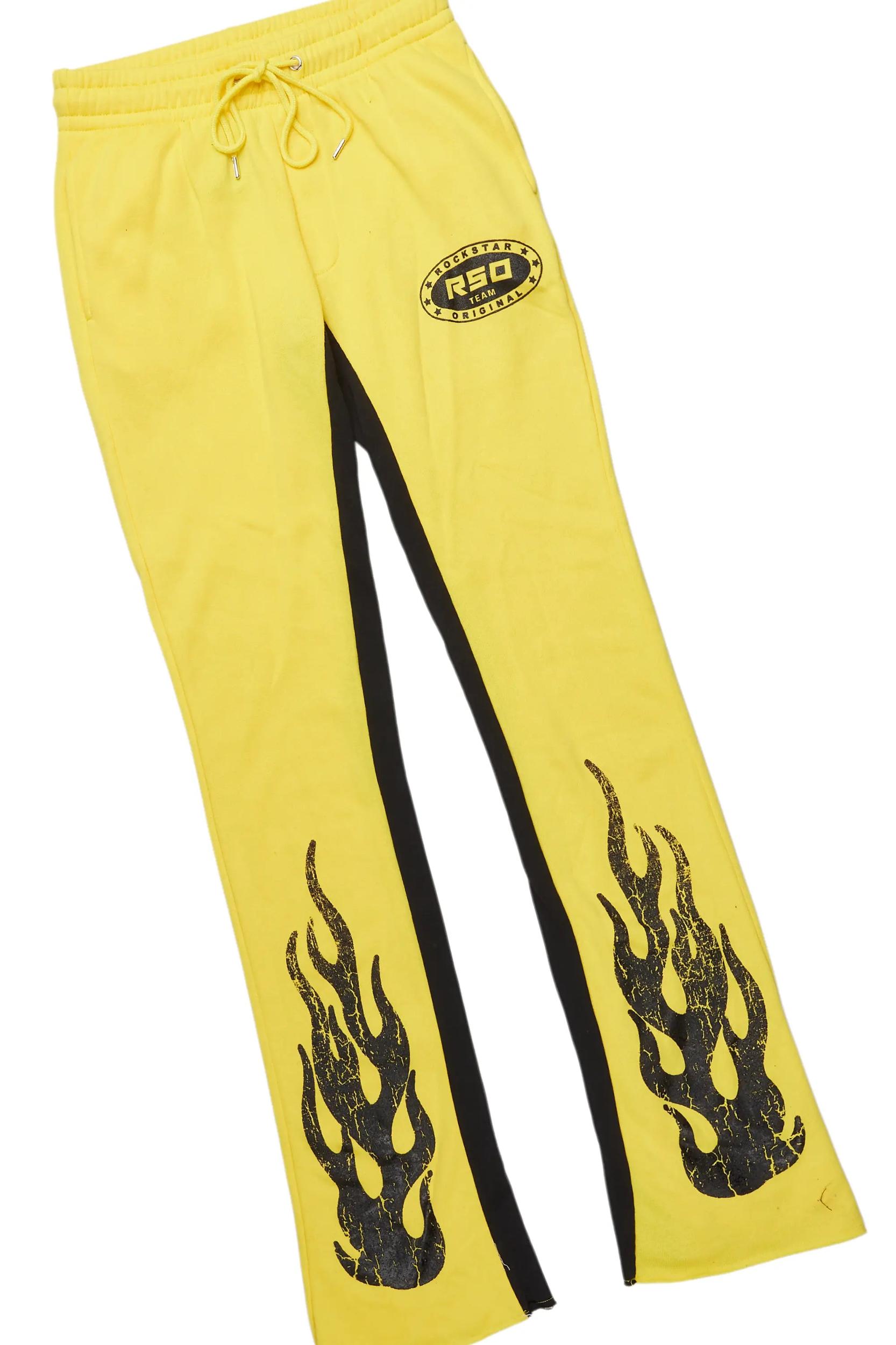 Amos Yellow Hoodie/Baggy Track Pant Set Male Product Image
