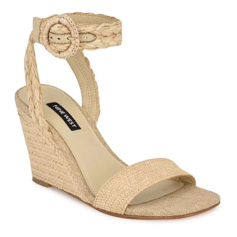 Nine West Nerisa Women's Wedge Sandals, Size: 9.5, Light Natural Product Image