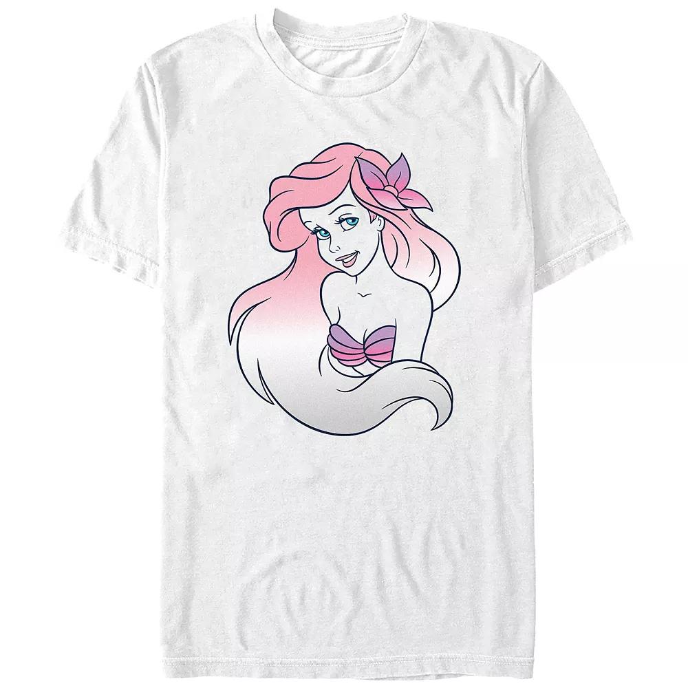 Disney's The Little Mermaid Ariel Gradient Hair Juniors' Boyfriend Graphic Tee, Women's, Size: XL, White Product Image