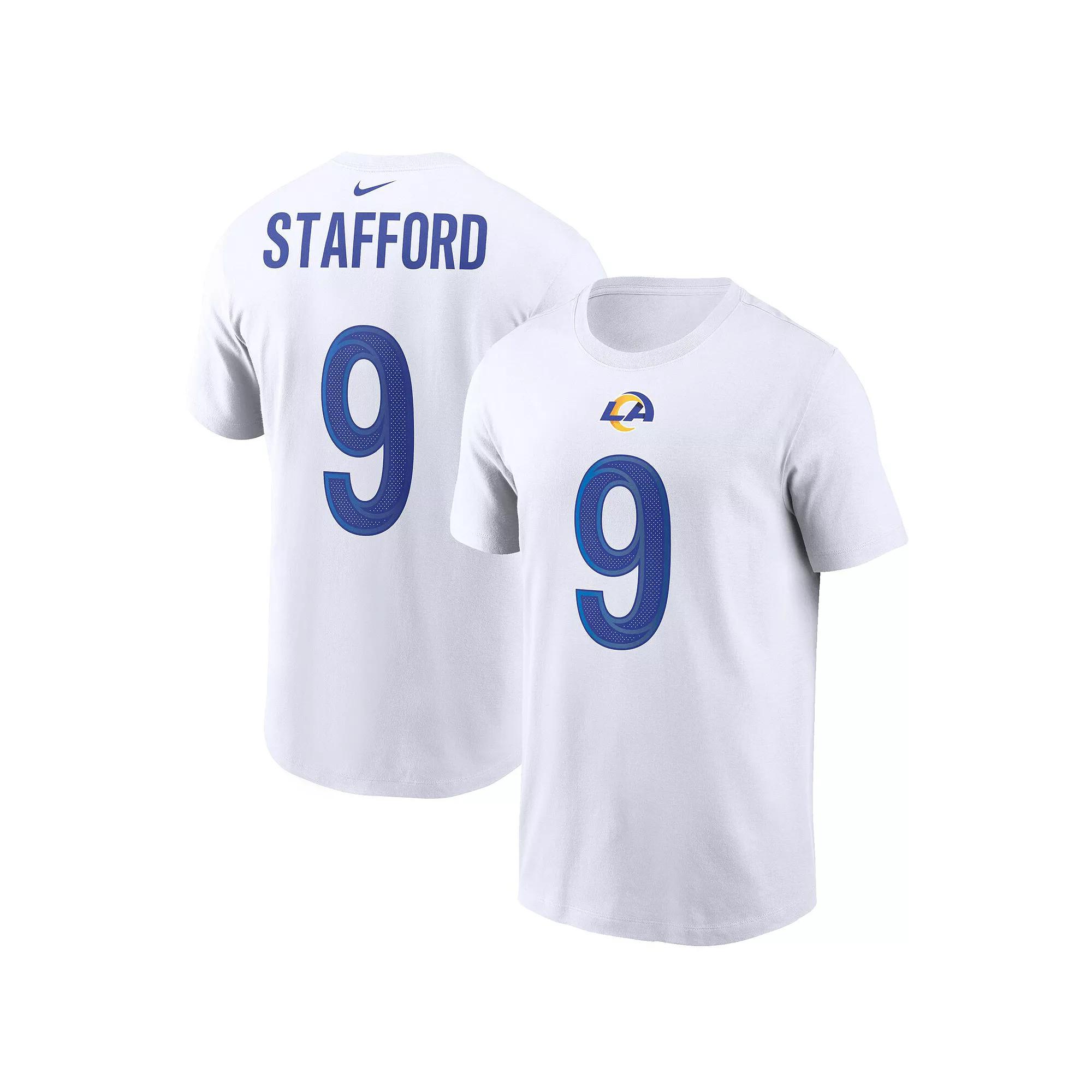 Men's Nike Matthew Stafford White Los Angeles Rams Name & Number T-Shirt, Size: Small Product Image