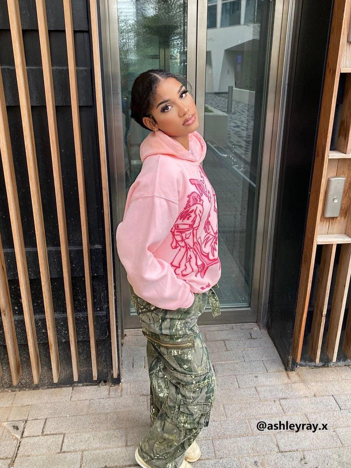 Aelfric Eden Cartoon Line Character Graphic Hoodie Product Image