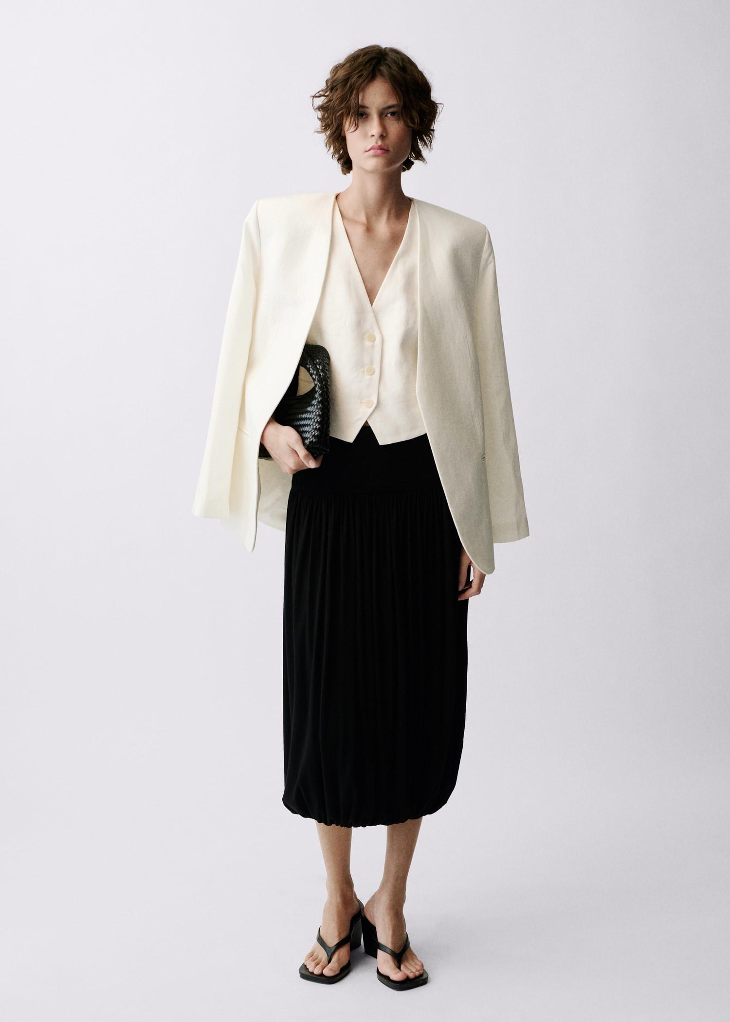 Linen suit waistcoat - Women | MANGO USA Product Image