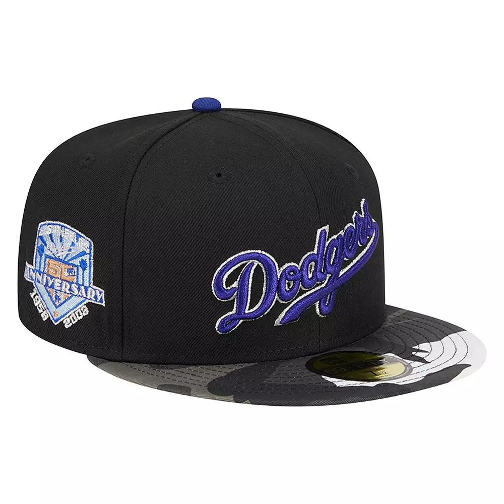 Men's New Era Black Los Angeles Dodgers Metallic Camo 59FIFTY Fitted Hat,  Product Image
