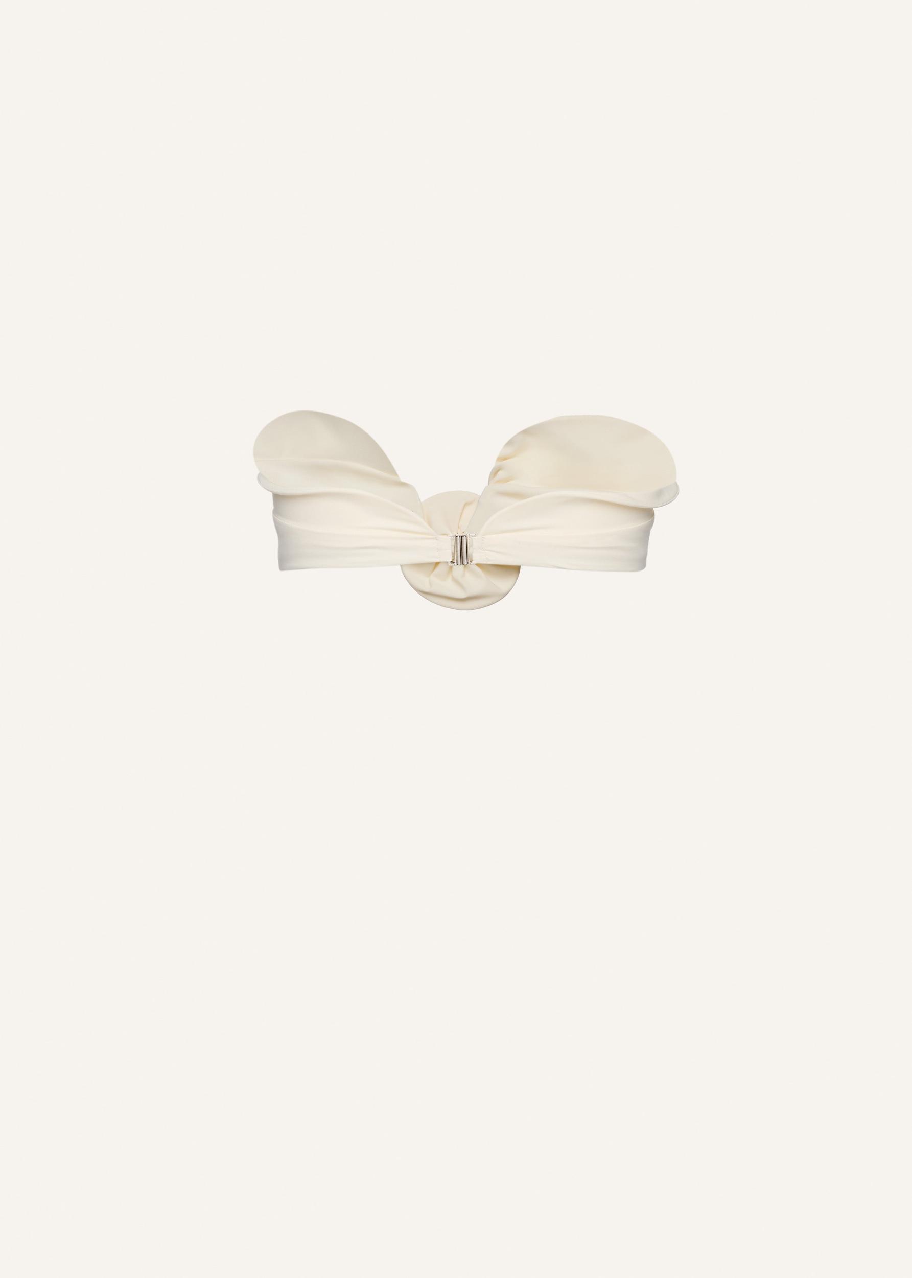 Sculptural bandeau swim top in cream Product Image