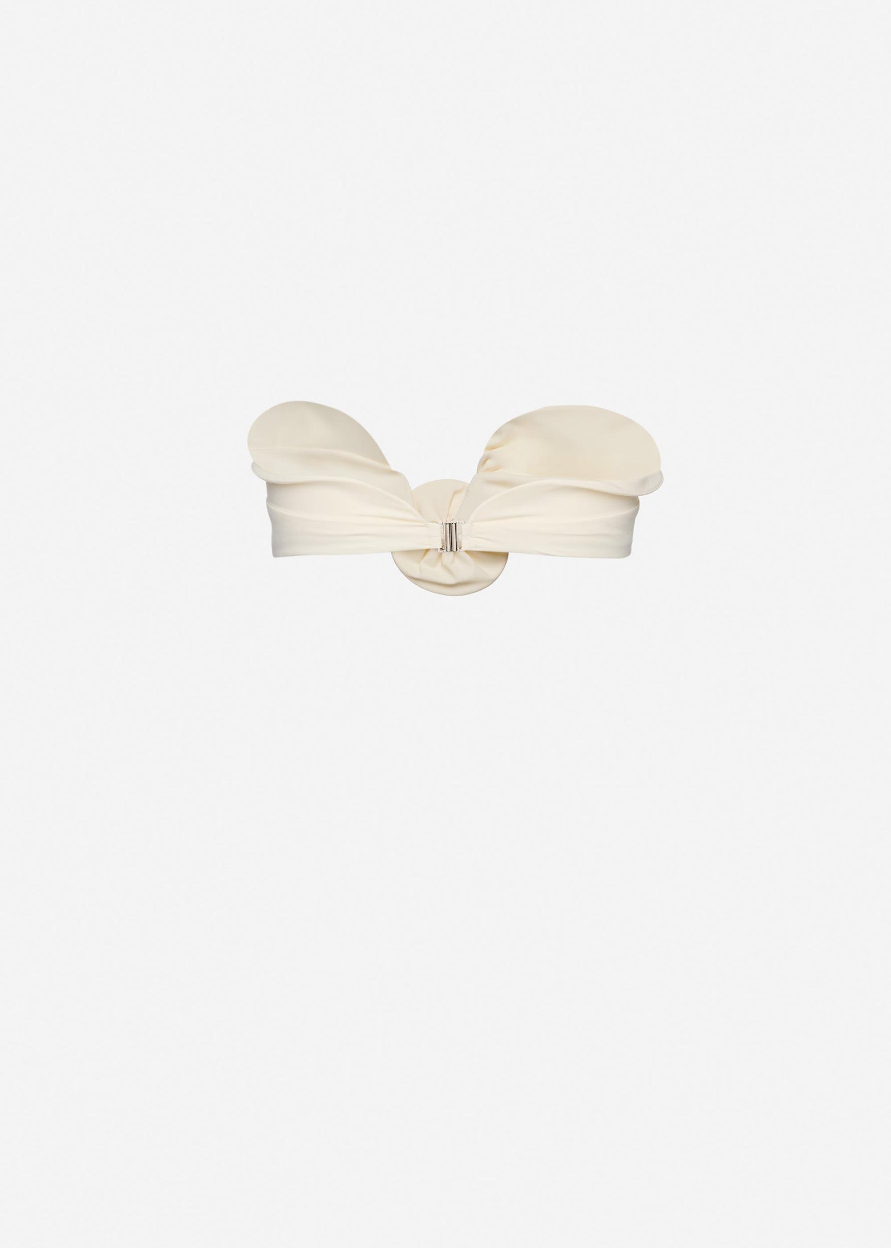 Sculptural bandeau swim top in cream Product Image