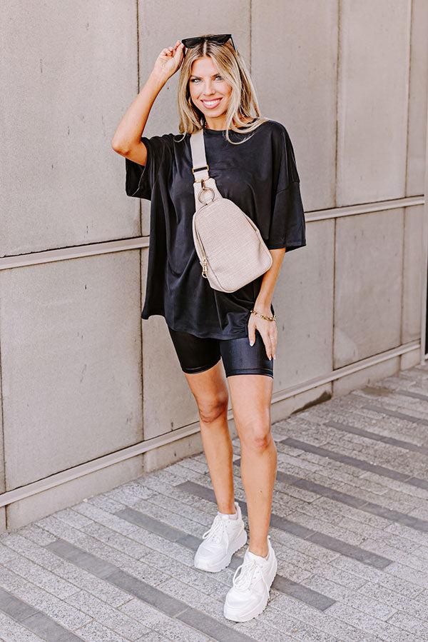 The Jessie Faux Leather Biker Shorts Product Image