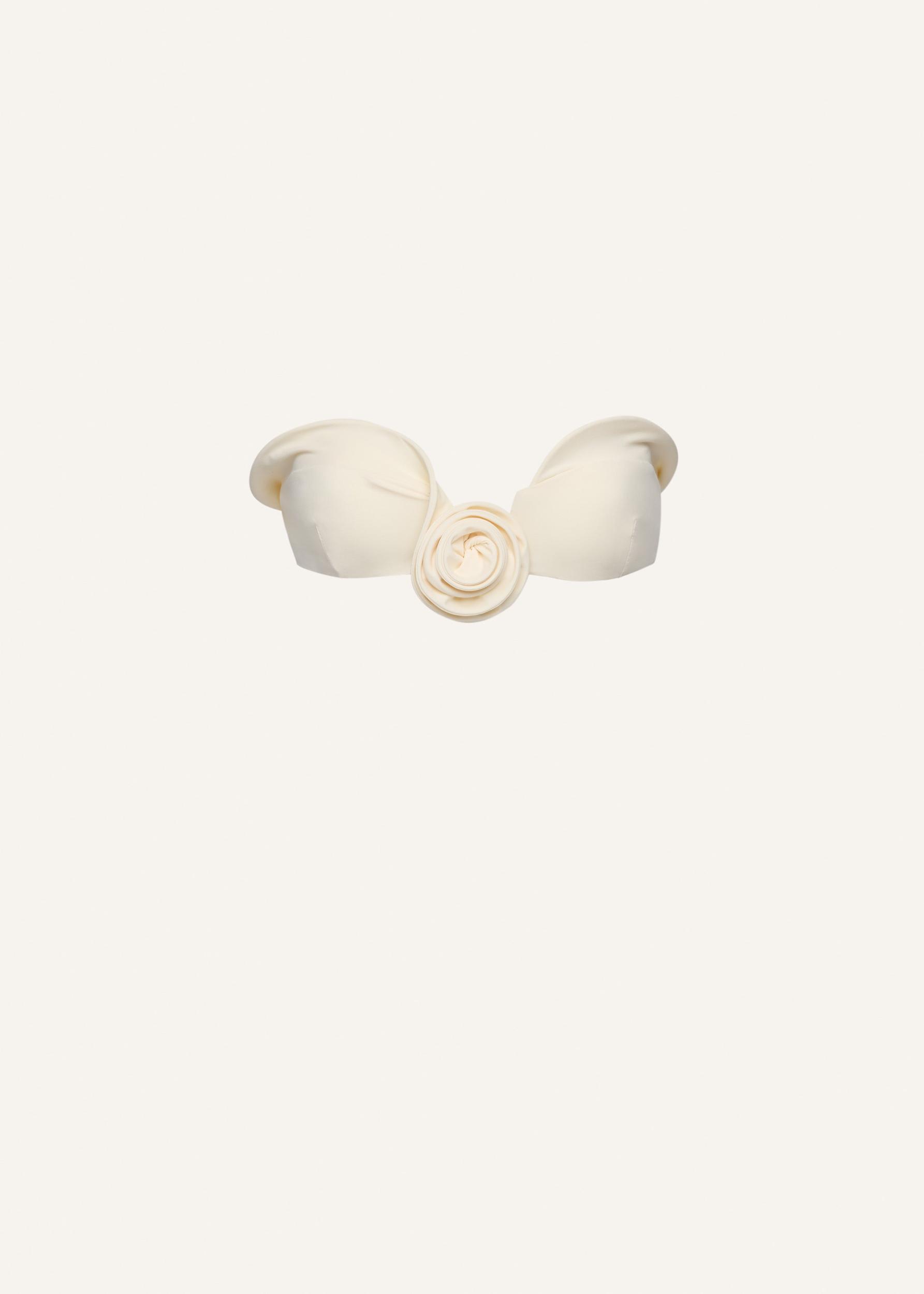 Sculptural bandeau swim top in cream Product Image