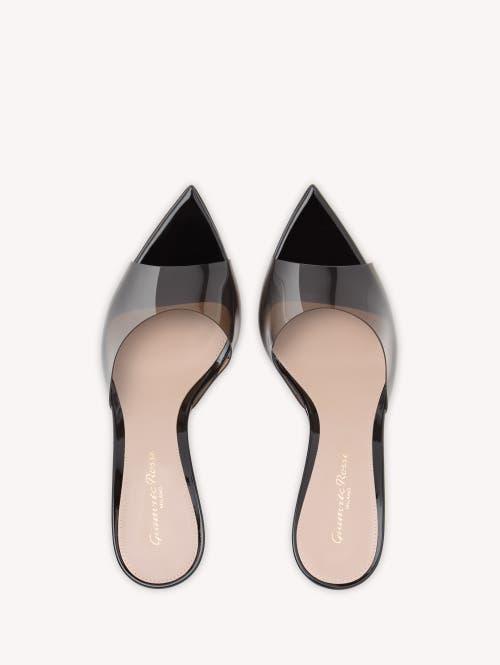 GIANVITO ROSSI Elle 85 Pvc And Patent-leather Mules In Black Product Image