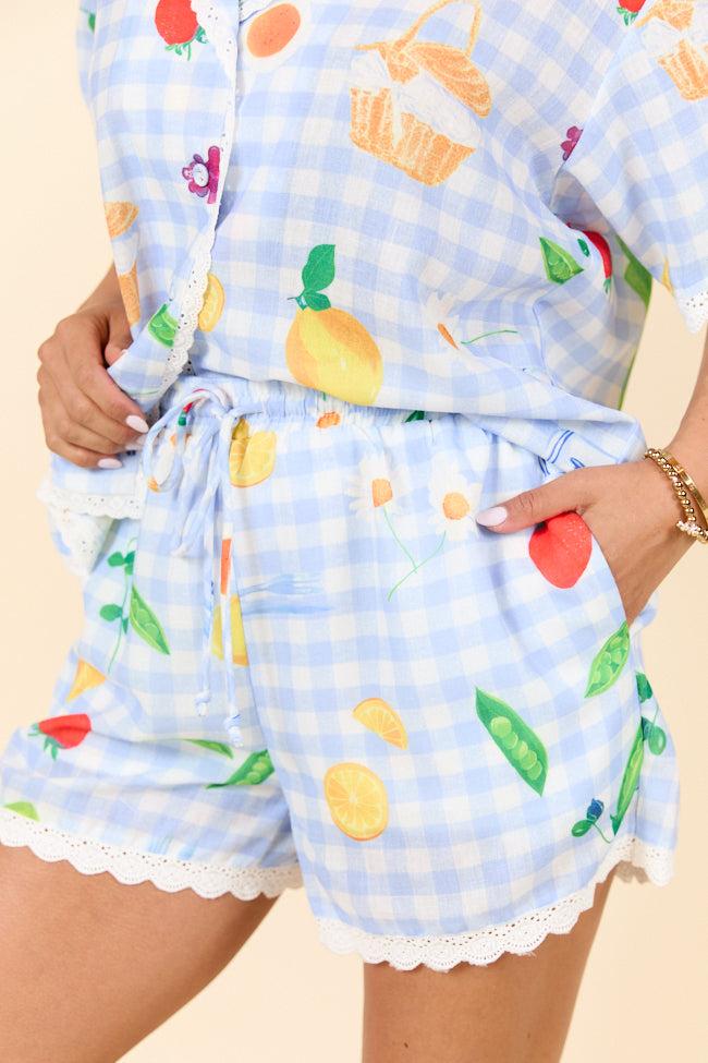 Picnic After Dark Blue Pajama Set FINAL SALE Product Image