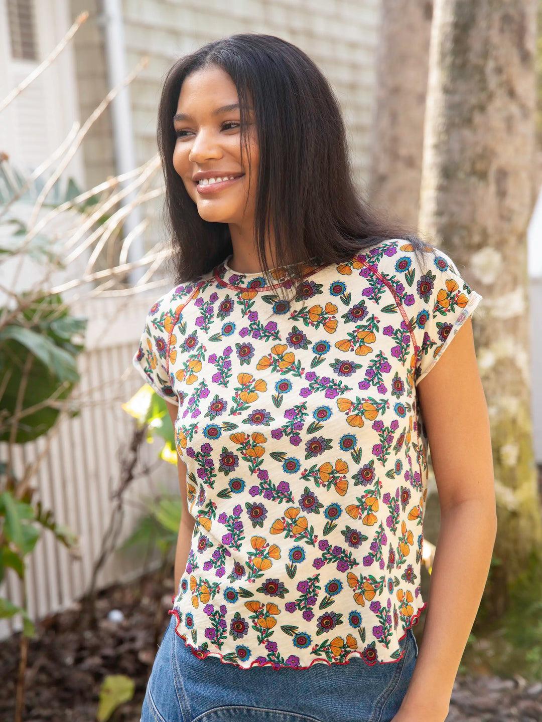 Lily Cotton Short Sleeve Tee Shirt Product Image