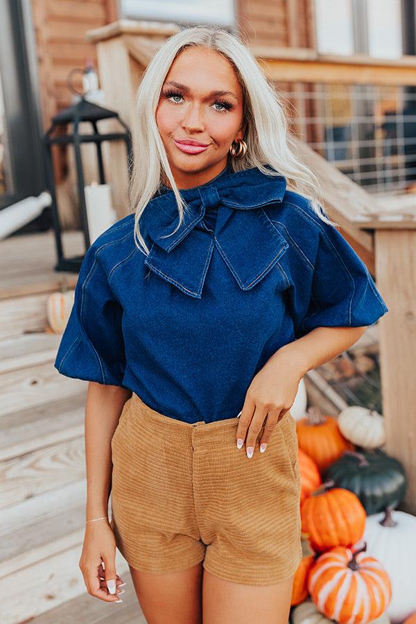 Plane to Portofino Denim Top Product Image