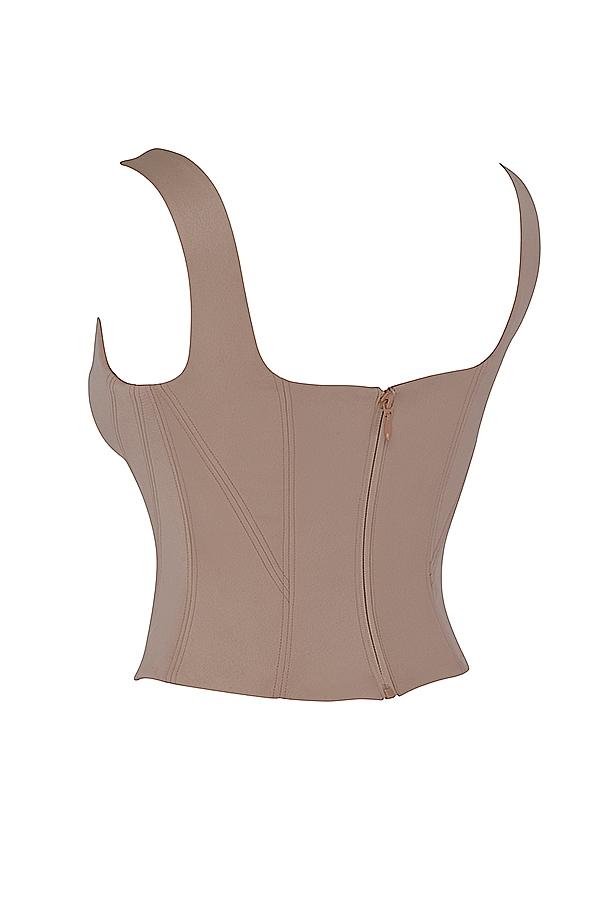 Rafa  stone satin longline corset Product Image