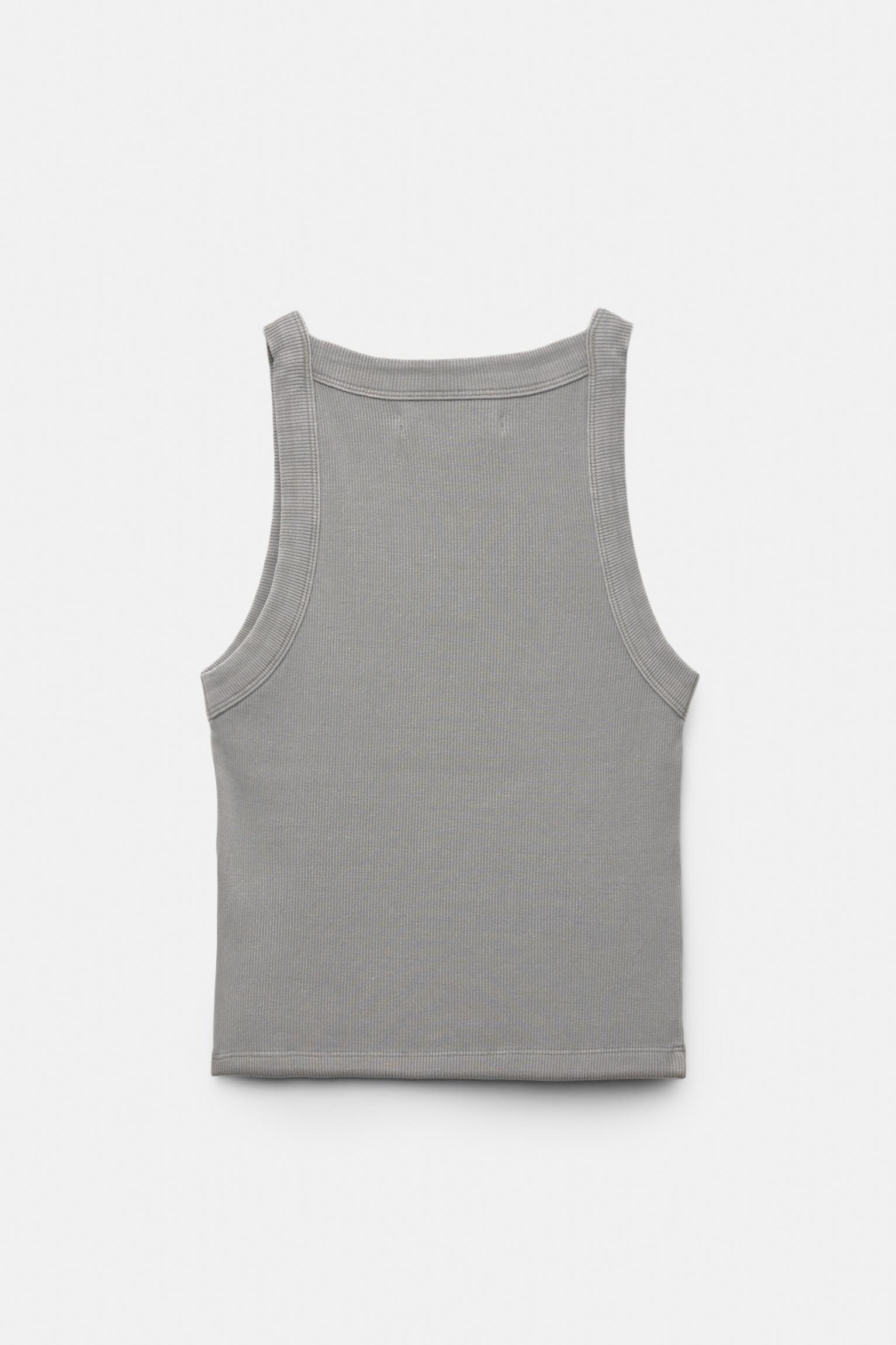 Halter neck tank top with trims Product Image