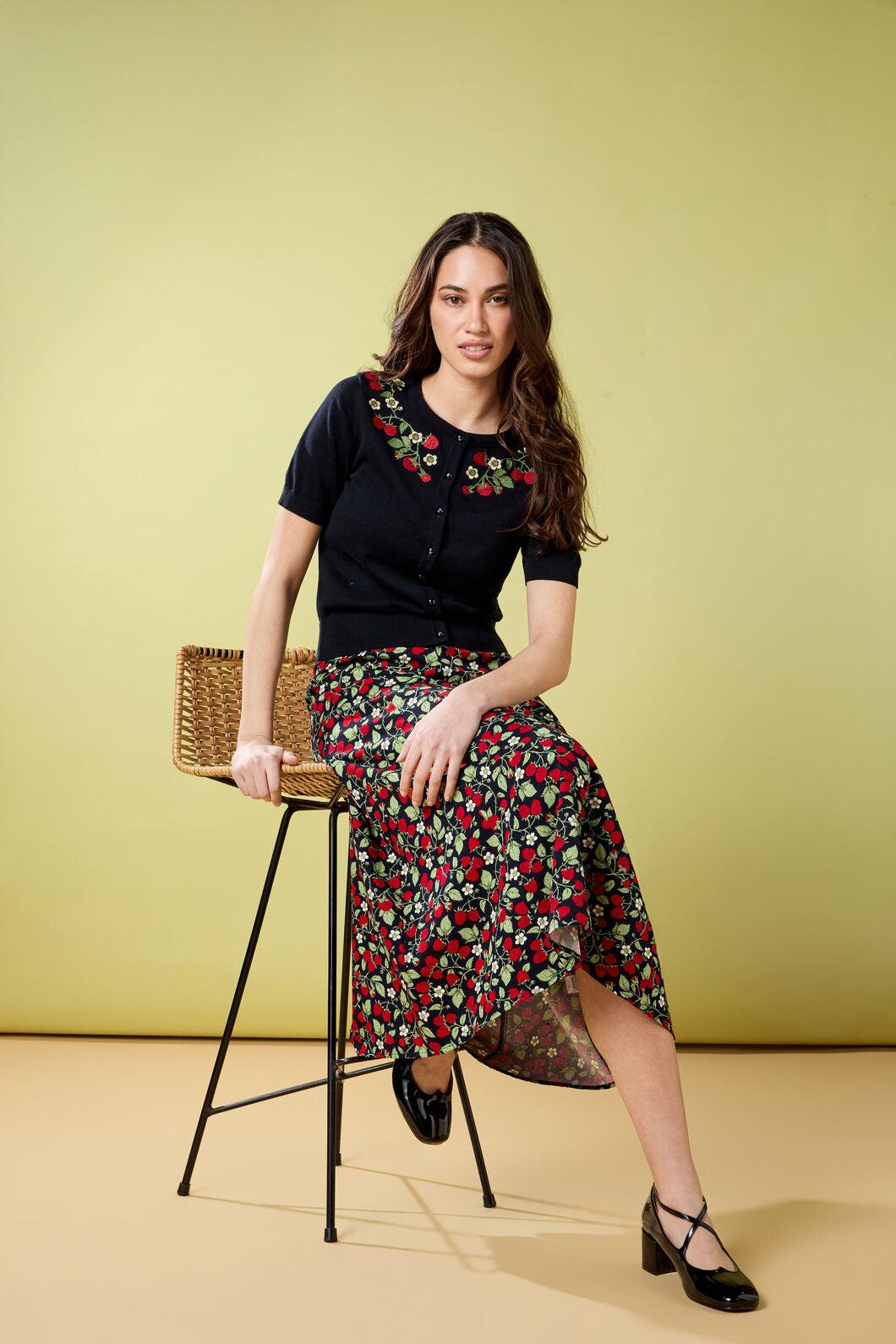 Raspberry Midi Skirt Product Image