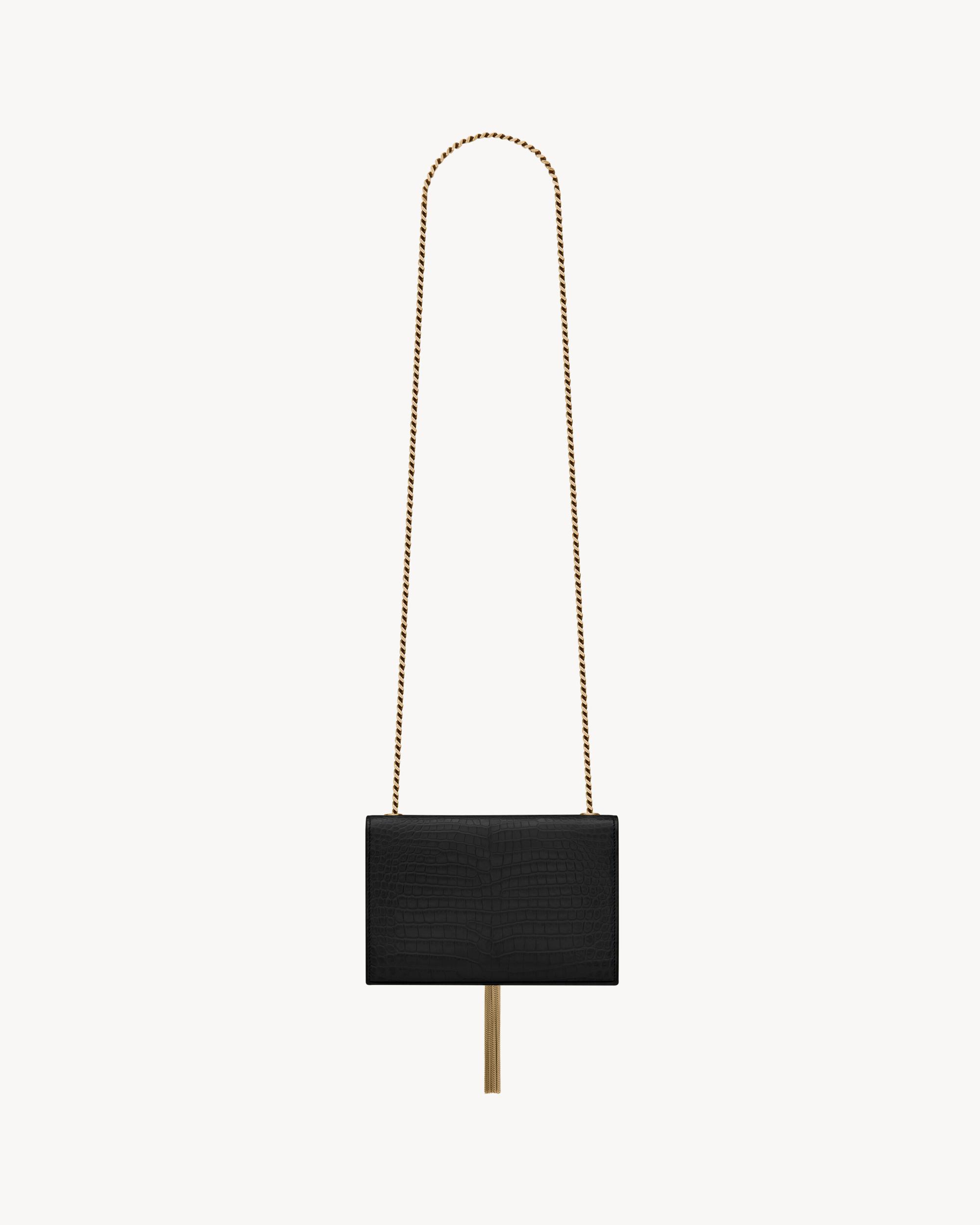 KATE SMALL TASSEL IN CROCODILE-EMBOSSED LEATHER Product Image