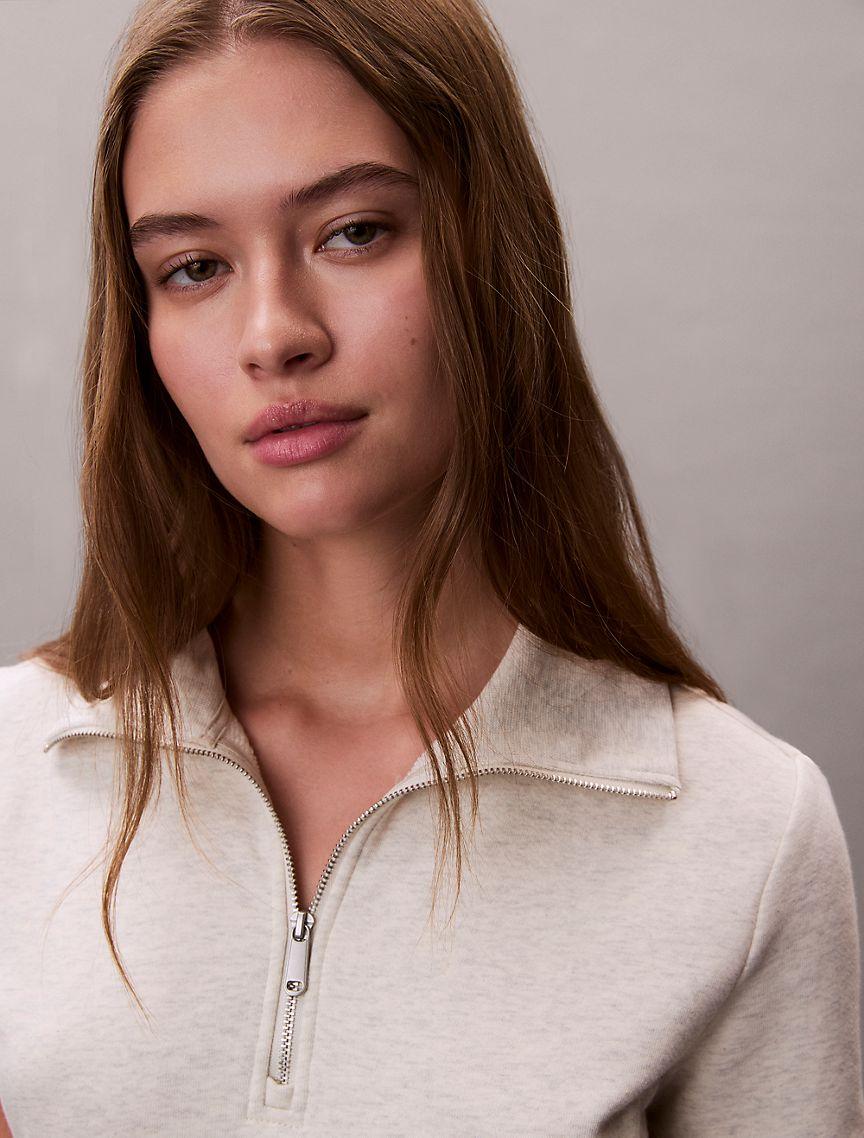 French Terry Logo Tape Quarter Zip Dress Product Image
